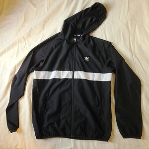Adidas Men's Black and White Windbreaker